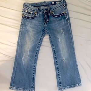 kids 12 miss me jeans, cuff capri, good condition